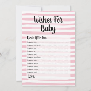 Wishes For Baby Shower Game Pink White Invitation