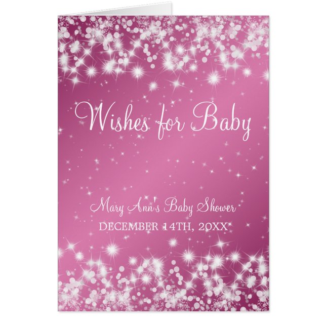 Wishes For Baby Shower Winter Sparkle Pink (Front)
