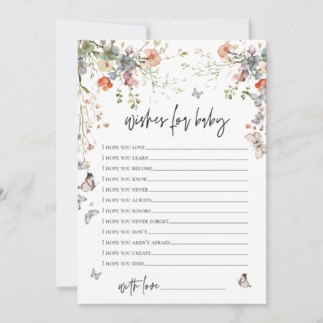 Wishes for Baby Wildflower Baby Shower Invitation (Front)