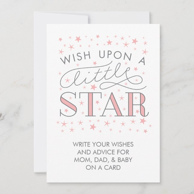 Wishes For Baby Wish On a Star Baby Shower Sign Invitation (Front)