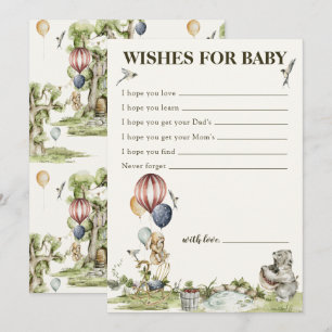 Wishes For Baby Woodland Gender Neutral Shower Advice Card