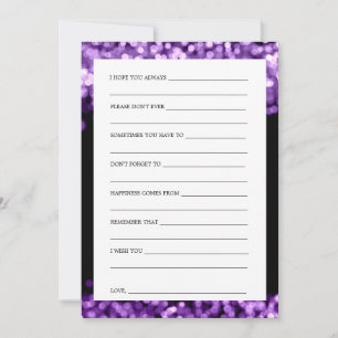 Wishes For Bride And Groom Purple Lights Advice Card