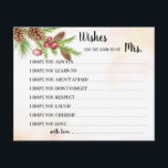 Wishes for Soon to be Mrs Christmas Shower Card<br><div class="desc">Wishes for Soon to be Mrs Christmas Shower Card. For additional customisation (change other wording,  font colour,  font style),  click on personalise,  scroll down and click on the link "click to customise further". ~ Check collection for matching games,  invitations,  signs,  and more ~</div>