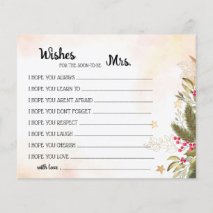 Wishes for Soon to be Mrs Christmas Shower Card Fl