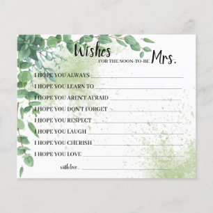 Wishes for Soon to be Mrs Eucalyptus  Shower Card