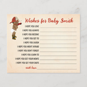 Wishes for the Baby AA Fireman Baby Shower Card