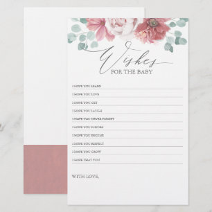 Wishes for the Baby - Baby Shower Fun Game Floral