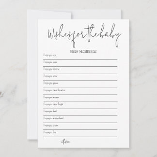 Wishes for the Baby - Baby Shower Game Invitation