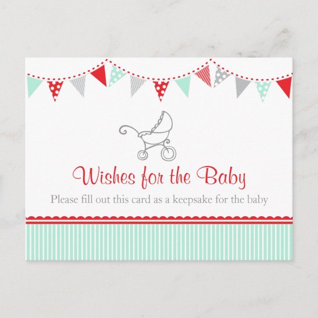 Wishes for the baby - baby shower postcard (Front)