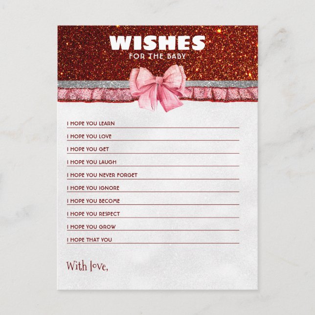 Wishes For The Baby Christmas Santa Baby Shower Postcard (Front)