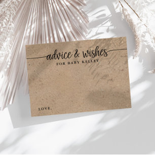 Wishes for the Baby Customised Kraft Advice Cards