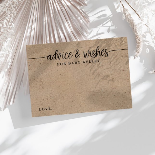 Wishes for the Baby Customised Kraft Advice Cards (Creator Uploaded)