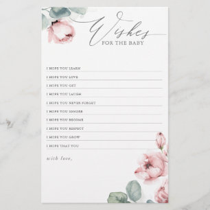 Wishes For The Baby Elegant Dusty Rose Baby Shower