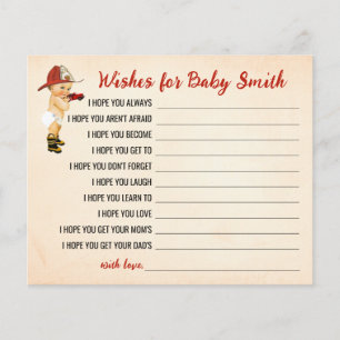 Wishes for the Baby Firefighter Baby Shower Card