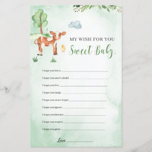 Wishes for the baby game farm animals theme