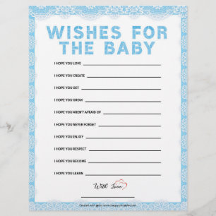 Wishes For The Baby [Luxury Lace [Blue]] Custom Letterhead