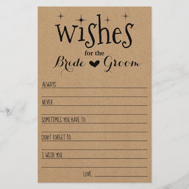 Wishes for the Bride and Groom Card (Front)