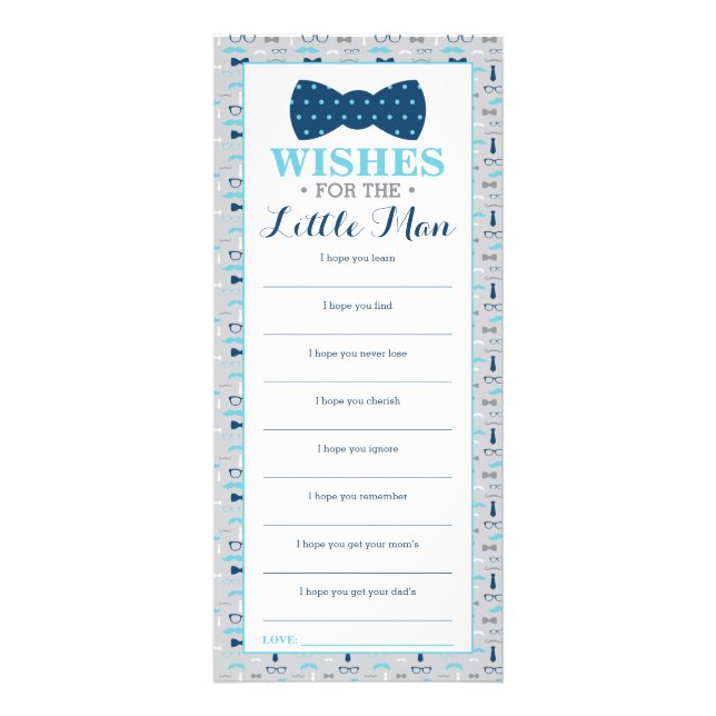 Wishes for the Little Man, Well Wishes Card (Front)