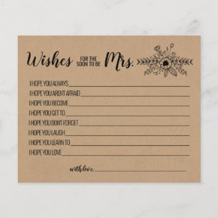 Wishes for the Soon to be Mrs Advice Rustic card