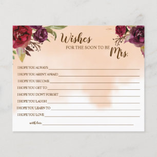 Wishes for the Soon to be Mrs Bridal Shower card