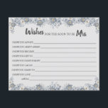Wishes for the Soon to be Mrs Bridal Shower card<br><div class="desc">Make it your own by adding your text (and personal photos). To access advanced editing tools,  please go to "Personalise",  scroll down and press the "click to customise further" link. See the full collection for all matching designs!</div>