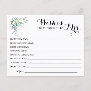 Wishes for the Soon to be Mrs Bridal Shower card