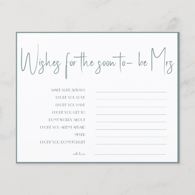 Wishes for the soon to-be Mrs Bridal Shower  Flyer (Front)