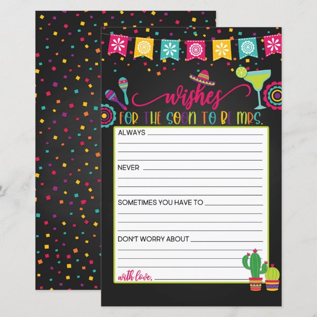 Wishes for the Soon to Be Mrs. - Fiesta (Front/Back)