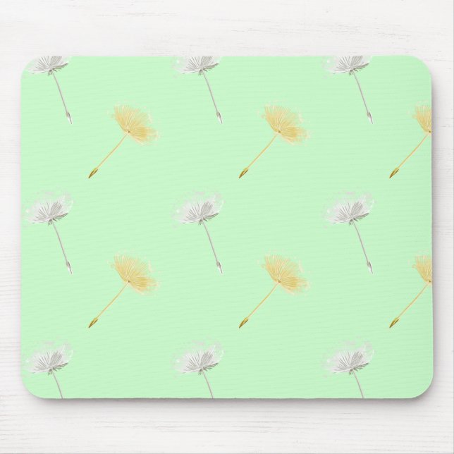 Wishes Mint Dandelion Flowers Mouse Mat (Front)