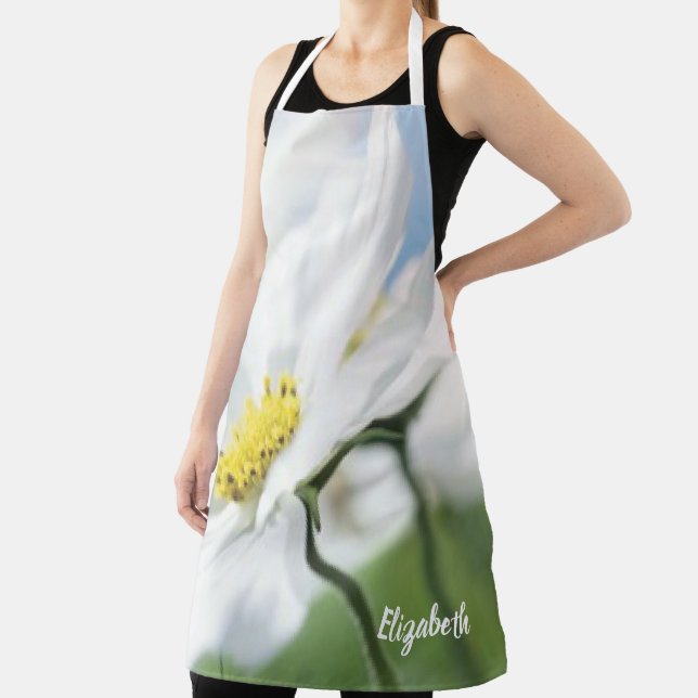 Wishes with White Daisies Personalised Apron (Insitu)
