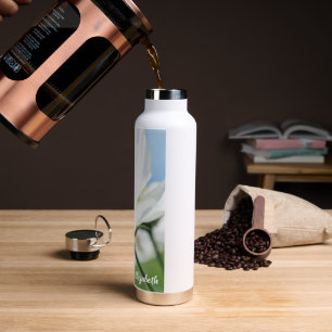Wishes with White Daisies Personalised Water Bottle