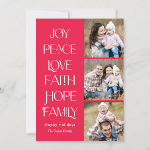 Wishful Words EDITABLE COLOR Holiday Photo Card