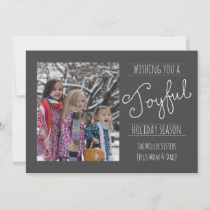 Wishing a Joyful Holiday Modern Photo Card