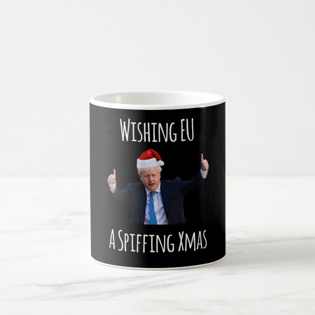 Wishing EU A Spiffing Christmas - Boris Johnson Coffee Mug (Center)