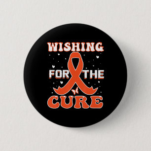 Wishing For The Cure Leukaemia Cancer Awareness 6 Cm Round Badge