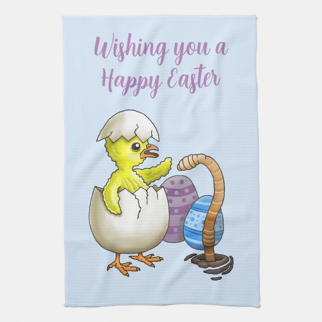 Wishing Happy Easter Tea Towel (Vertical)