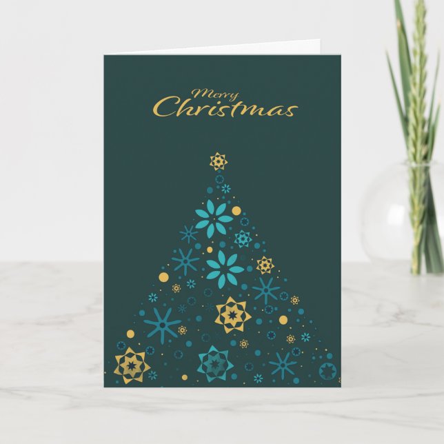 Wishing Happy Holiday Decorative Christmas Tree Card (Front)