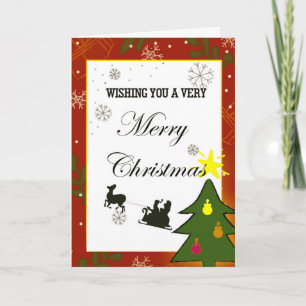 Wishing Happy Holiday Decorative Christmas Tree Card