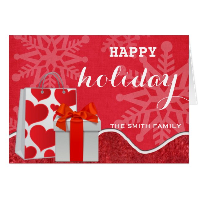 Wishing Happy Holiday Red Christmas (Front Horizontal)