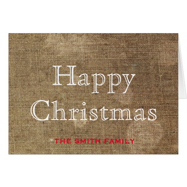 Wishing Happy Holiday Red Retro Rustic Christmas (Front Horizontal)