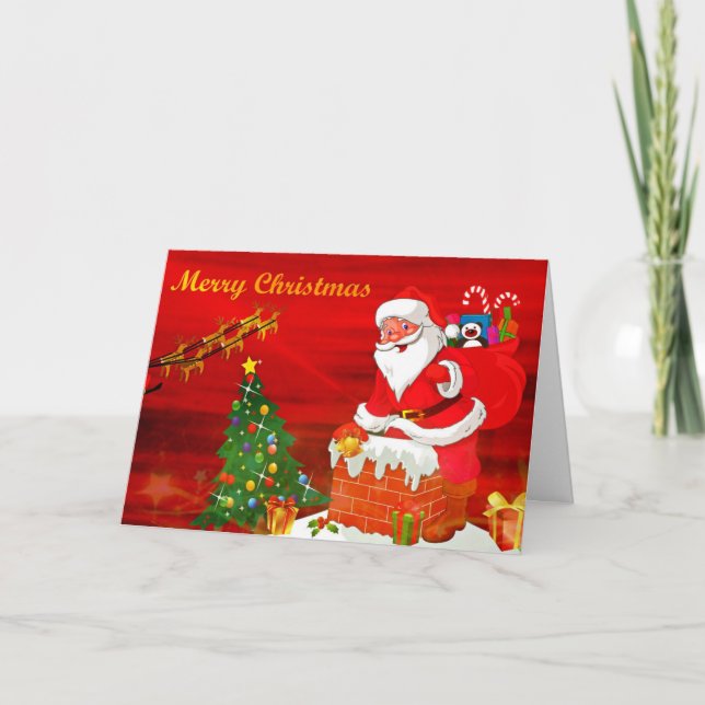 Wishing Happy Holiday Santa Decor Christmas (Front)