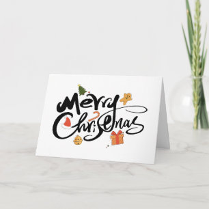Wishing Happy Holiday Snow Balls Decor Christmas Card
