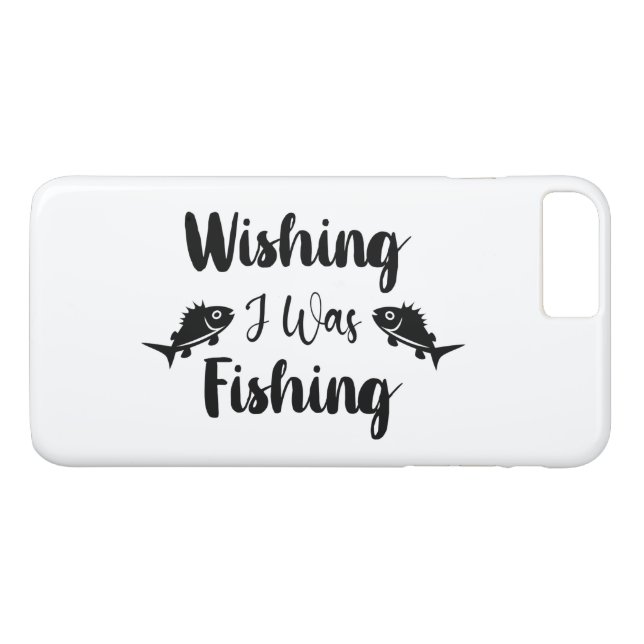 Wishing I was fishing funny quote Case-Mate iPhone Case (Back (Horizontal))