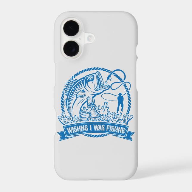 Wishing I Was Fishing iPhone Case (Back)