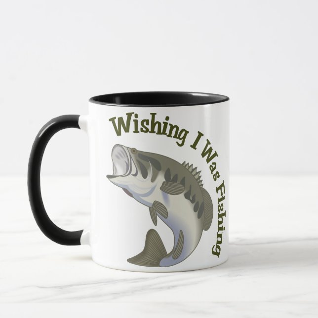 Wishing I Was Fishing Mug (Left)