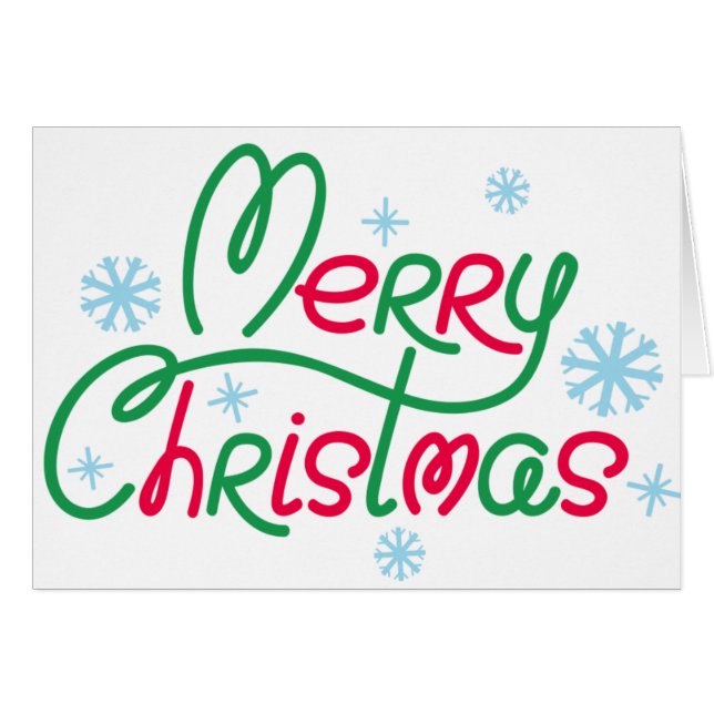 Wishing Merry Christmas Pink White Snowflake (Front Horizontal)