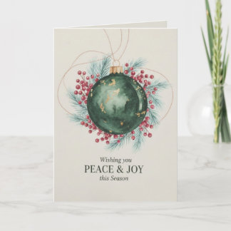 Wishing Peace & Joy Corporate Happy Holidays Card