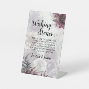 Wishing Stones floral wedding Pedestal Sign