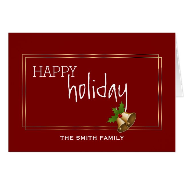 Wishing to Happy Holiday Jingle Bell Christmas (Front Horizontal)