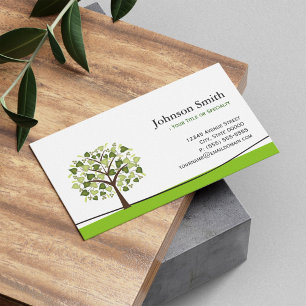 Wishing Tree of Hearts - Simple Green Stylish Business Card